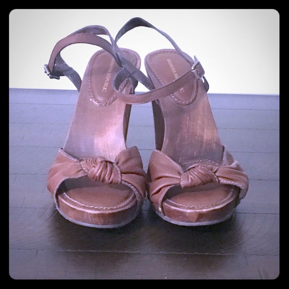 Banana Republic Wooden Platform Heels.